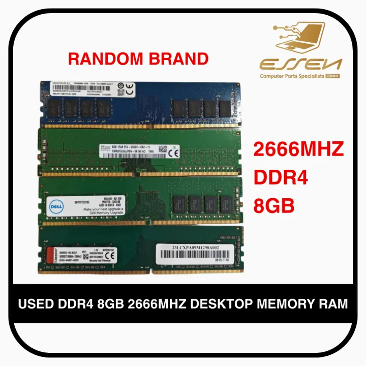 RANDOM BRAND FOR USED DDR4 8GB 2666MHz DESKTOP PC MEMORY RAM
