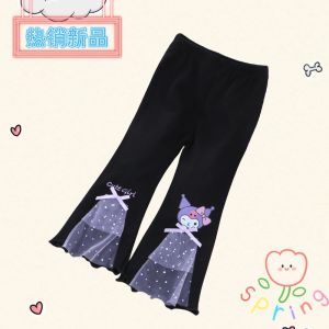 Christmas gifts Halloween Anime Sanrio Spring and Autumn New Childrens Leggings Kuromi Cinnamoroll Kawaii Cartoongirls Casual Pants fashion sweet clothe