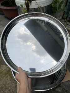 [Ưu đãi có quà 304] Mâm tròn cạn inox 304 cao cấp bóng sáng Hàn Quốc size 50&55cm nông 4cm