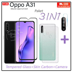 PROMO 3IN1 TEMPERED GLASS OPPO A31 ANTIGORES KACA FULL COVER