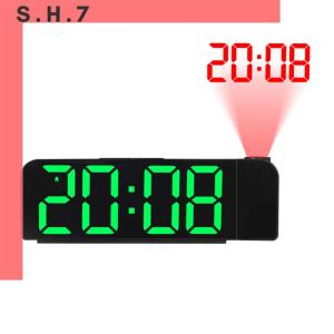 Smart Projection Alarm Clock with Brightness Control for Bedroom and Workspace Decor Digital Bedside Clock with Snooze and Night Light Features