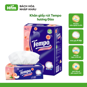 [LỐC 4 GÓI x 90 TỜ] Khăn giấy rút cao cấp Tempo  - 4 lớp bền dai an toàn cho da - Thương hiệu Đức (90 tờ/gói)