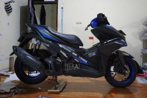 Decal aerox old full body custom design motif hitam biru doff