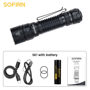 Sofirn SK1 SFT25R LED Tactical Flashlight 18650 Rechargeable 1300LM Powerful Torch With Tail Switch And Rotary Switch