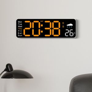 LZHDP MALL Large Screen Digital Wall Clock Temperature Humidity Display Timer Alarm Clock Electronic Home Decoration LED Clock Room