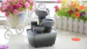 European Style Fengshui Wheel Decoration Flowing Water Small Fountain Decoration Gift Living Room Office Creative Desktop Rockery Water Landscape