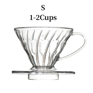 Resin Material Cone Coffee Filter Dripper V60 Coffee Maker Drip Filter for 2/4 Cups