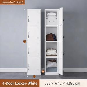 Locker Cabinet Vertical Narrow Metal Storage Locker Cabinet with Lock Multi‑Compartment Wardrobe Closet Bedroom Dorm Apartment Organizer Multiple Door Options