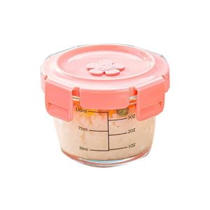 Tempat Wadah Penyimpanan Makanan Mpasi Kaca Kotak Makan Baby Bayi Anak Glass Food Container Kedap Udara Air Kulkas Oven Bentuk Bulat Persegi Segi