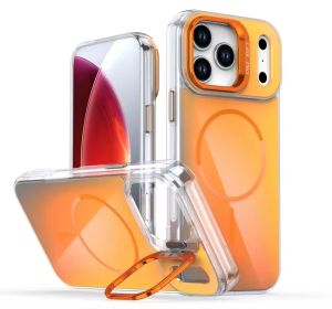 Metal Lens Magnetic Phone Case For iPhone 17 Pro Max Wireless Charge Discolour Phone Cover