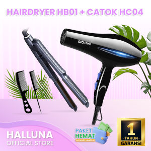 [BUNDLE] Hairdryer HB 01 + Catok Rambut HC 04 Paket Hemat Untuk Perawatan Rambut 2 In 1