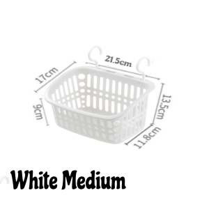 Household Hook Storage Basket Kitchen Hanging Basket Bathroom Cosmetics Storage Basket Plastic Basket Storage Basket