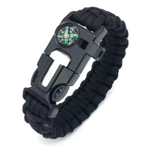 5 IN 1 Outdoor Survival Umbrella Rope SOS Bracelet Emergency Rescue Bracelet Compass Sport Tactical Survival Tool Whistle Bracelets