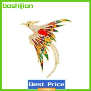 bashijian Elegant Multicolor Phoenix Brooch For Women Men Exquisite Rhinestone Beauty Flying Bird Brooch Fashion Jewelry Accessories Gifts