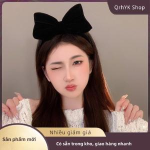 Hàng có sẵn✨ Ngọt Ngào Màu Đen Bow Knot Hairband Tính Khí Thanh Lịch Headband Cho Phụ Nữ Hàn Quốc Phong Cách Thời Trang Mũ Cô Gái Phụ Kiện Tóc