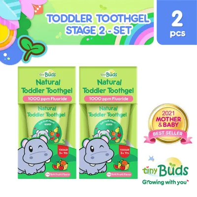 Set of 2 Tiny Buds Toddler Toothgel Stage 2 - Tutti Frutti Flavor