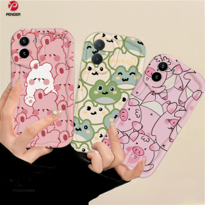 (Lokal Ready) PENGER Casing hp Vivo Y36 Y27 Y16 Y12s Y20 Y02A Y02T Y35 Y11 Y17 Y21 Y15 Y12 Y30i Y22 Y15s Y20s Y22s Y21A Y12i Y21s Y15A Y33s Y51 Y91C Y91 Couple Lucu Pasangan Kartun Babi Kelinci Frog 3D Wavy Curved Edge Case