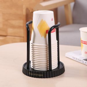 Shopware Paper Cup Holder Dispenser Multifunctional Desktop Coffee Milk Tea Cup Storage Rack