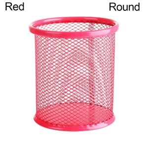 SHIRUI Tròn/vuông Bàn gọn gàng Đựng bút chì Hộp đựng Hộp đựng bút Dụng cụ sắp xếp văn phòng phẩm Bình đựng bút lưới