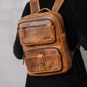 Tas Backpack Macbook Pro 13 Inci Kulit Sapi Crazy Horse Slot Laptop Busa Keren Awet Tahan Air Vintage