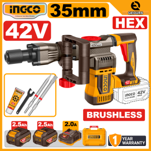 INGCO 42V CORDLESS DEMOLITION BREAKER | BRUSHLESS MOTOR | CDBLI423582