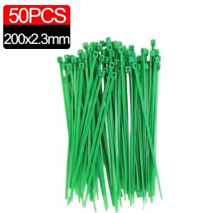 300PCS Self-locking Plastic Nylon Tie Green Cable Tie Fastening Ring Sealing Wraps Strap for Home Garden Plant Fasten Tools