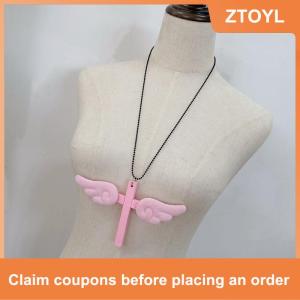 【ZTOYL】 Qua thiên thần Cánh Vòng cổ Chúa Giêsu Christ Mặt dây chuyền choker retro đồ trang sức phong cách tự nhiên Gỗ amulet