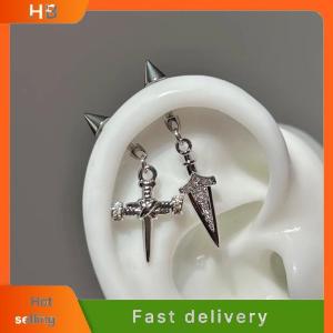 HB 1Pc Fashion Trendy Sword Pendant Ear Bone Nail Stainless Steel Earrings For Women Body Puncture Accessories