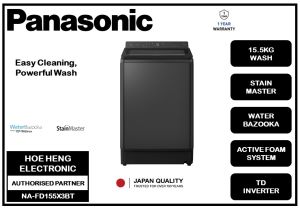 PANASONIC 15.5kg Powerful Clean & Convenient Top Load Washing Machine NA-FD155X3BT