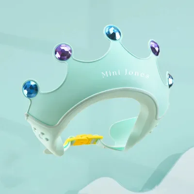 MiniJones Baby Shower Cap Crown Safe Bath Shampoo Cap Kids Hair Cut Cap Adjustable Wash Hair Hat