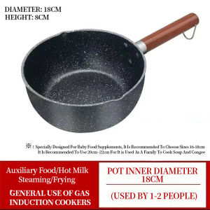 Japanese Snow Pan Maifan Stone Non Stick Milk Pot With Lid Steaming Grid Cooking Pot Sauce pot Baby Food Supplement Pot Multipurpose Kitchen Cookware Induction Cooker Gas Stove Universal Noodles Stone Milk Pot Yukiho pan -152c4c8b