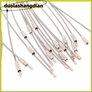 [Duola] 20Pcs Wire Rope Key Chain Stainless Steel Wire Keychain Carabiner Cable Key Ring