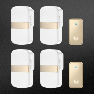 CACAZI Smart Wireless Doorbell No Battery required Waterproof Door bell Sets with LED Lighting Home Outdoor Kinetic Ring Chime