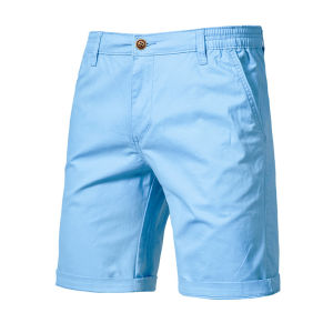 Y2K Summer New 100% Cotton White Gym Shorts Mens Casual Business Social Elastic Waist Cargo Shorts Bermuda Beach Shorts For Men2026