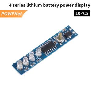 【PCWFKef】 10 chiếc Mô-đun chỉ báo dung lượng pin lithium 18650 37V loại đơn cho 1–4S thiết bị kiểm tra mức năng lượng bằng phần trăm bảng hiển thị LED 2S