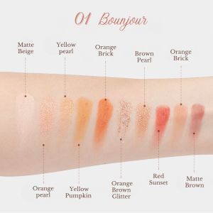 Vixday- Gietin Palette Eyeshadow 10 Warna Plus Brush Spons GT10