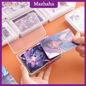 Mazhaha Mới trong suốt nhựa lưu trữ hộp photocards thẻ nhỏ lưu trữ hộp bàn tổ chức hộp phân loại hộp văn phòng phẩm