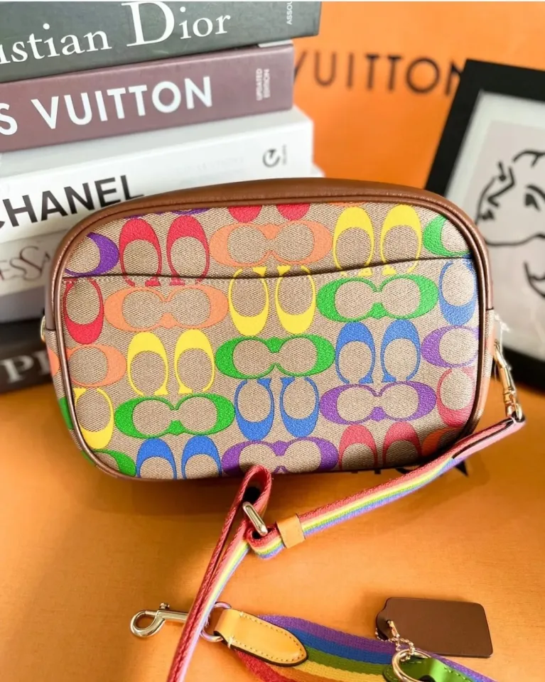 Original Coach CA175 Women s Jamie Camera Bag In Rainbow Signature