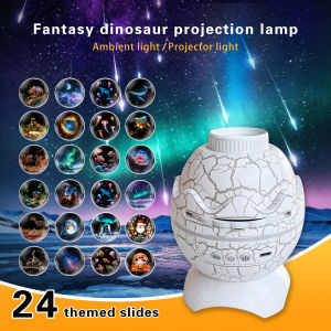ZDSSY Galaxy Projector Dinosaur Egg USB Ambient Night Light with 24 Colorful Slides RGB Lighting Large Range Ceiling 360° Rotation Projection For Multiple Scenes Gift Decor