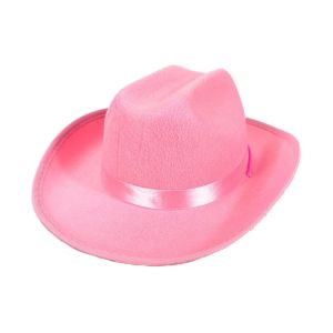 JING Non-woven Kids Cowboy Hat Breathable Solid Color Costume Photography Accessories with Windproof Rope Western Cowgirl Hat
