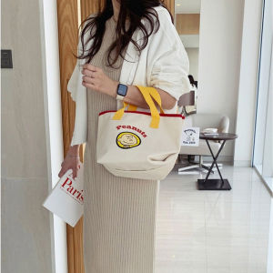 Túi vải canvas nữ Dongdaemun Hàn Quốc ins Túi xách đeo vai dung tích lớn hình Snoopy hoạt hình dễ thương