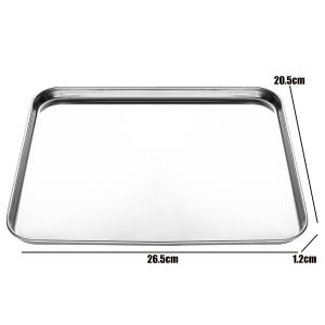 Rectangular Household Square Plate Steamed Fish Plate Serving Plate Barbecue Plate Set Stainless Steel Tray