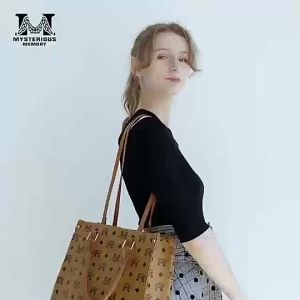 JNK #M010 PU Leather Large Capacity Tote Shoulder Bag (White Brown Coffee)