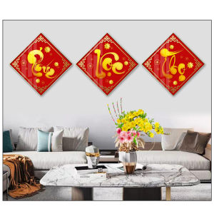 Bộ tranh decal Phúc Lộc Thọ trang trí Tết dán tường tích hợp sẵn keo - nhiều mẫu và kích thước