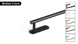 Adhesive Paper Towel Holder Under Cabinet Wall Mount for Kitchen Paper Towel Black Paper Towel Roll Holder Stick to Wall Stainless Steel（Black）