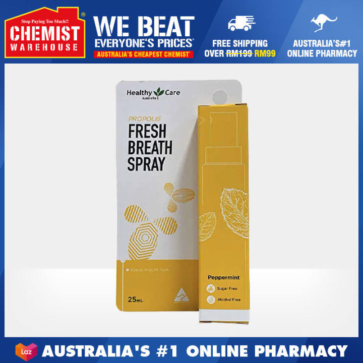 Healthy Care Propolis Fresh Breath Spray 20ml Keeps Mouth Fresh Chemist Warehouse EXP Date 01