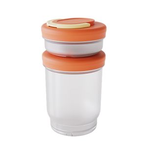 PAXTONE Leak-Proof Double-layer Fruit Salad Cup Draining Fresh-keeping Breakfast Cup INS Plastic Fruit Storage Jar Office