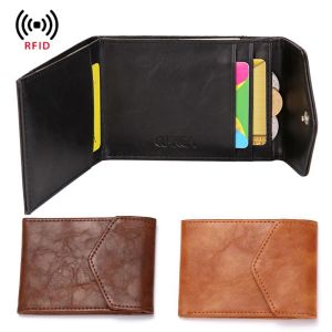 NAJIA Leather Anti-theft Cases Rfid Blocking Coins Purse Card Protector Pocket Rfid Wallet Cash Holder Credit Card Sleeves RFID Card Case