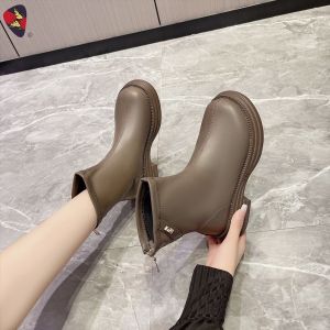 Katerina Fashion Korean Ankle Zipper Boots Shoes Plain For Women #K-20