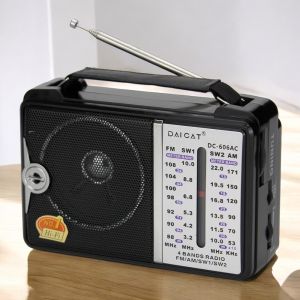 Đài Radio nghe FM/AM DC-606AC cắm điện nghe dễ dàng dùng 2 pin đại onda radio Nghe Nhạc cassette xanh